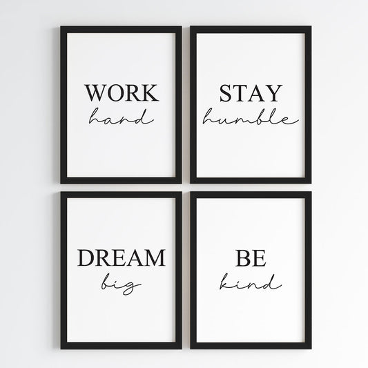Daily Reminder Motivational Wall Art (Framed Set of 4)