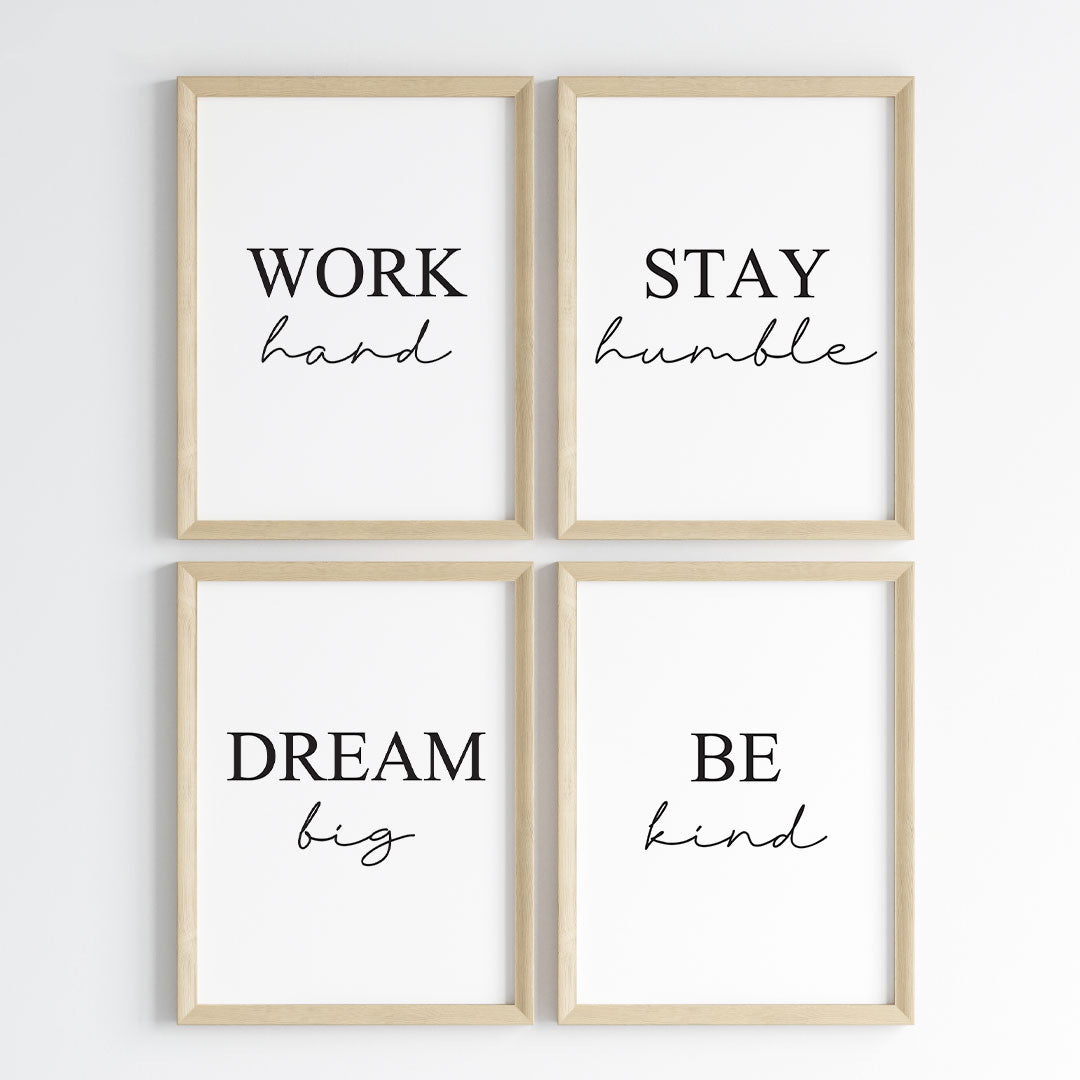 Daily Reminder Motivational Wall Art (Framed Set of 4)