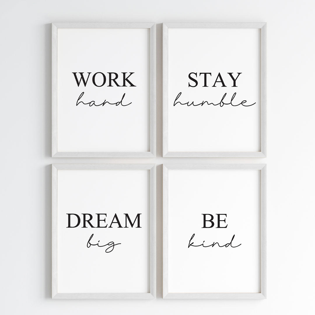 Daily Reminder Motivational Wall Art (Framed Set of 4)