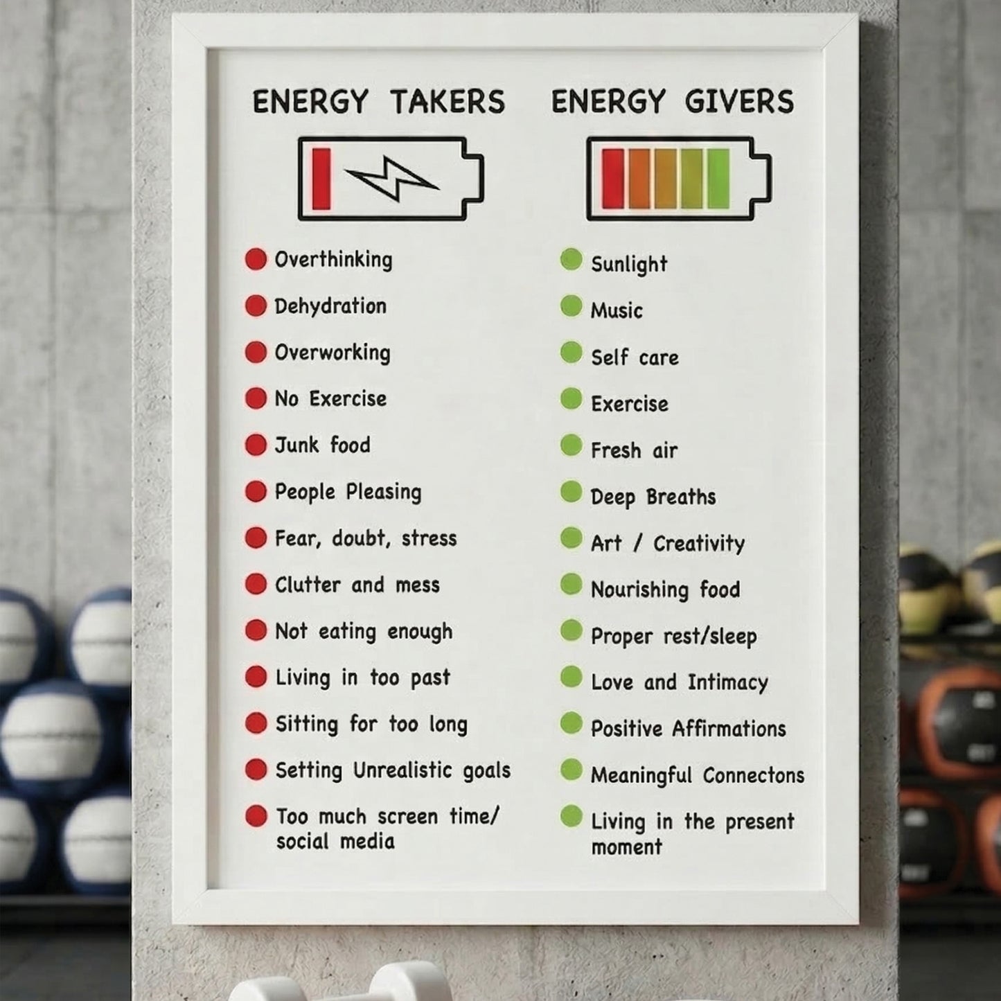 Daily Wellness Reminder Framed Wall Art (Framed)