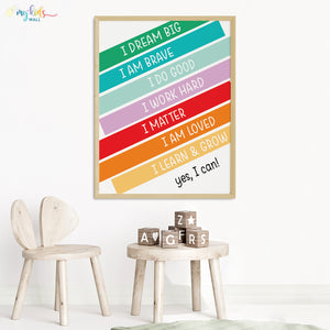 'Daily Positive Affirmations' Wall Art (Big Frame)