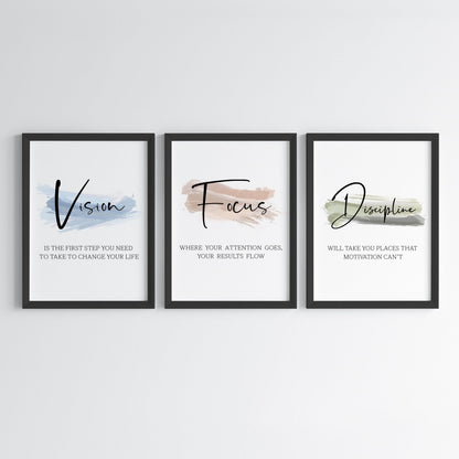 Daily Positive Reminders Wall Art (Big Frames)