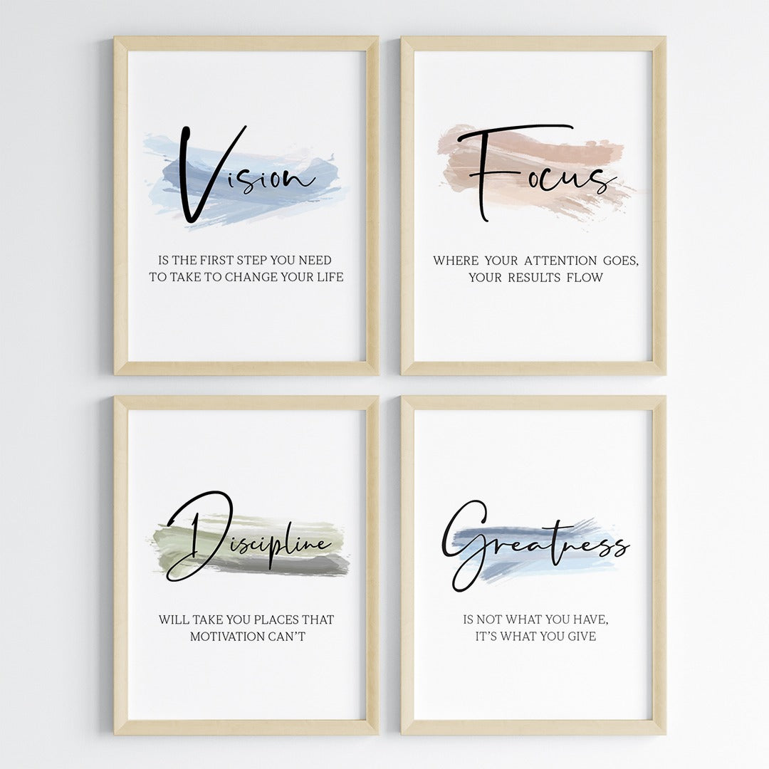 Daily Positive Reminders Wall Art (Big Frames)