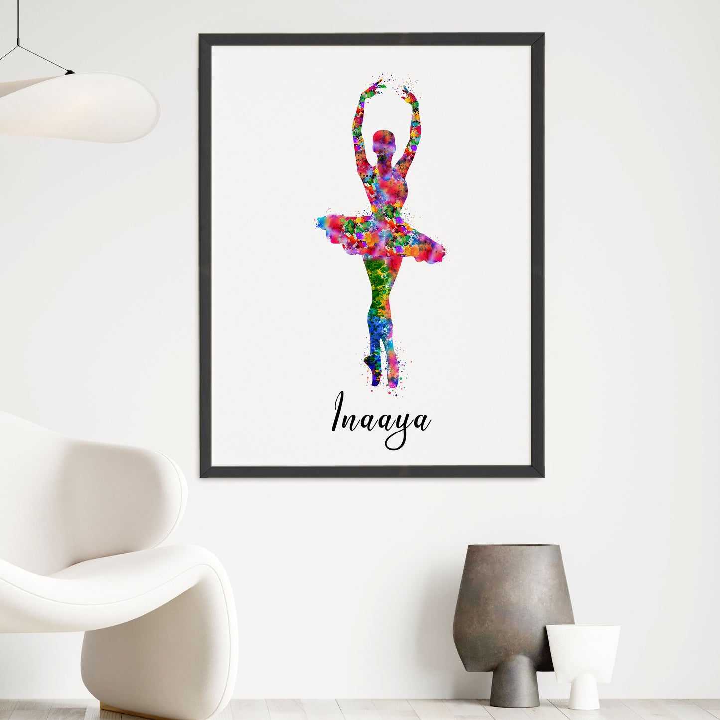 Dancing Ballerina Personalized Wall Art (Big Frame)