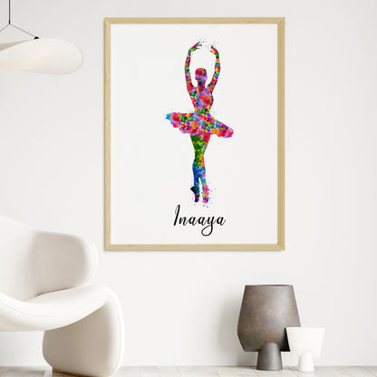 Dancing Ballerina Personalized Wall Art (Big Frame)