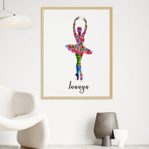 'Dancing Ballerina' Personalized Wall Art (Big Frame)