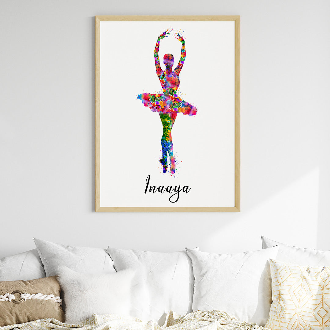 Dancing Ballerina Personalized Wall Art (Big Frame)