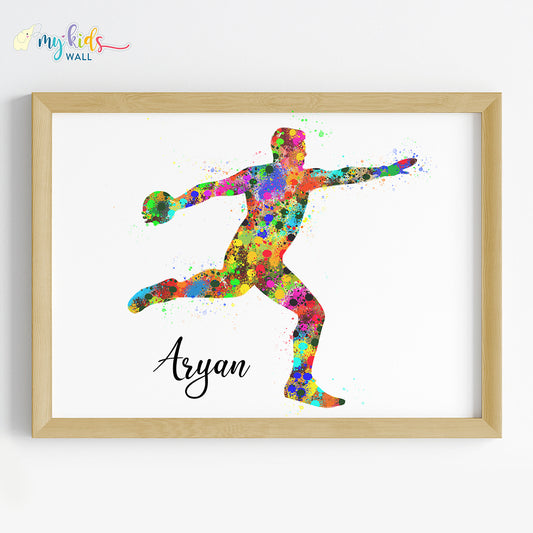Discus Throw player Personalized Wall Art (Framed) New