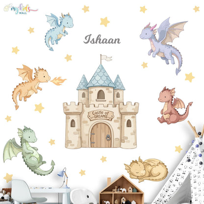 Dragons Castle Of Dreams Personalized Wall Stickers