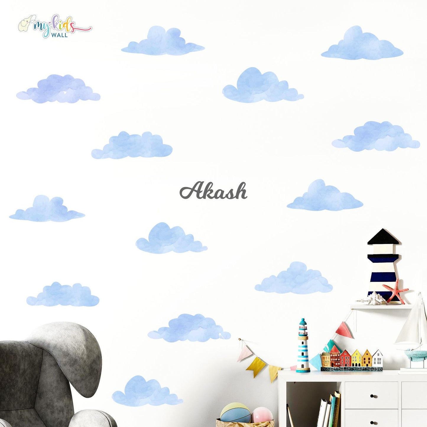 Dreamy Clouds Personalized Wall Stickers