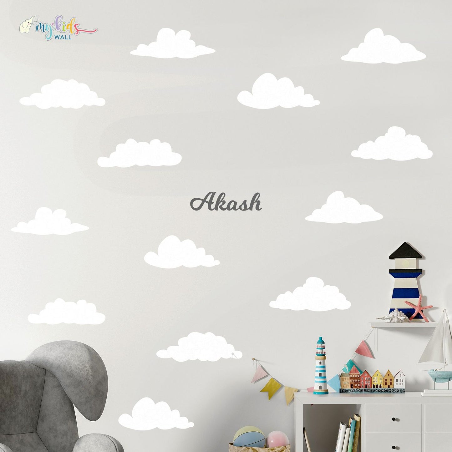 Dreamy Clouds Personalized Wall Stickers