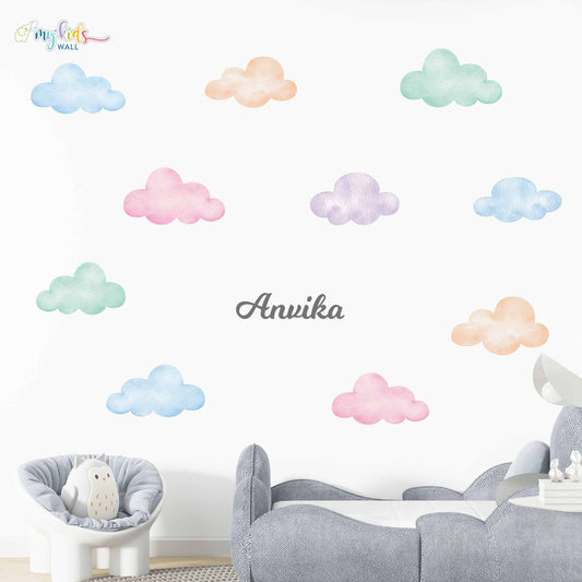 Dreamy Cloudy Skies Personalized Wall Stickers