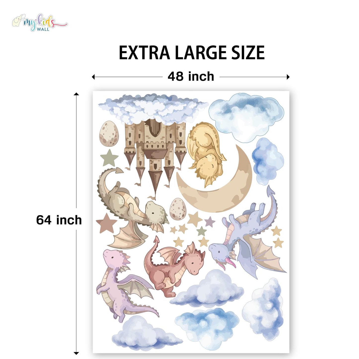 Dreamy Dragon Castle Personalized Wall Stickers