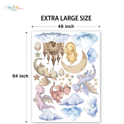 Dreamy Dragon Castle Personalized Wall Stickers