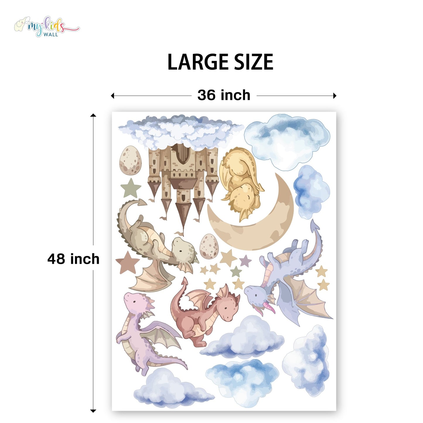 Dreamy Dragon Castle Personalized Wall Stickers