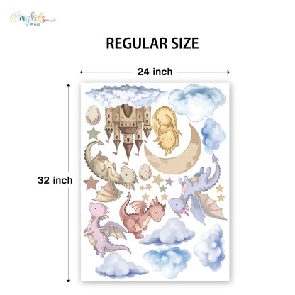 Dreamy Dragon Castle Personalized Wall Stickers