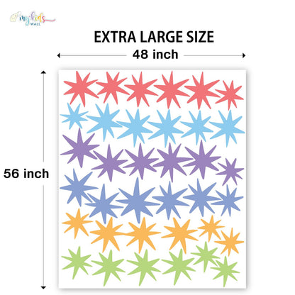 Dreamy Multicolor Stars Personalized Wall Stickers