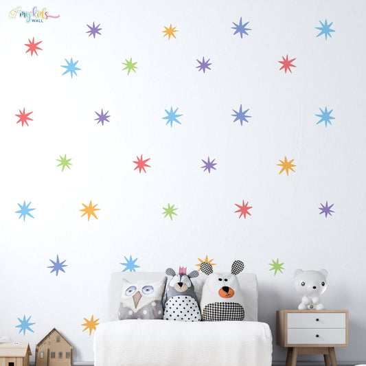 Dreamy Multicolor Stars Personalized Wall Stickers