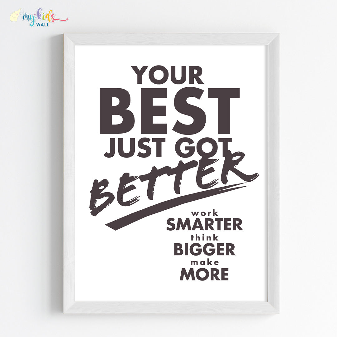 Elevate your best inspirational  quote white frame