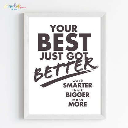 Elevate your best inspirational  quote white frame