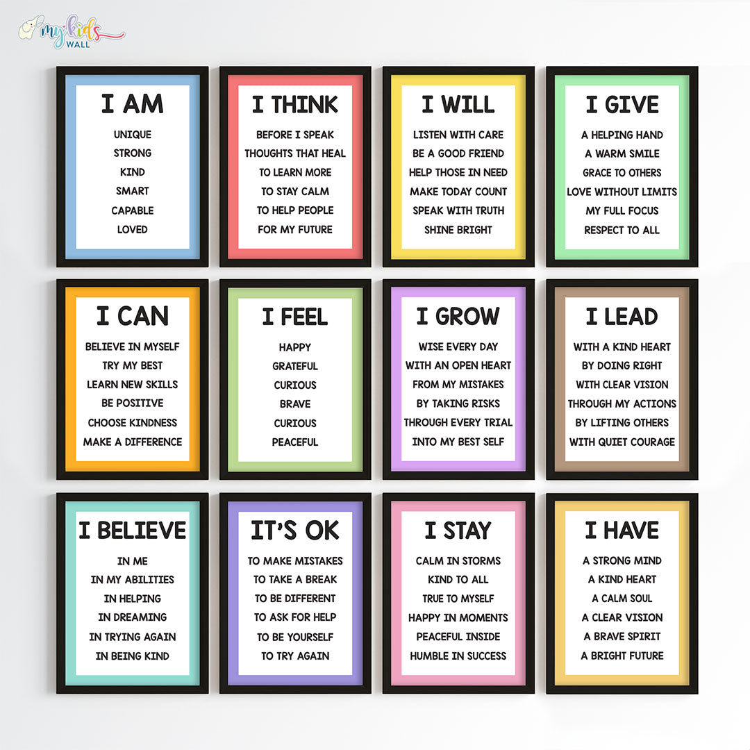 Empowering Affirmations Motivational Wall Art (Framed)