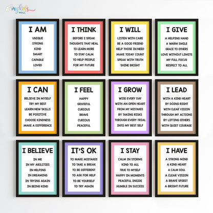 Empowering Affirmations Motivational Wall Art (Framed)