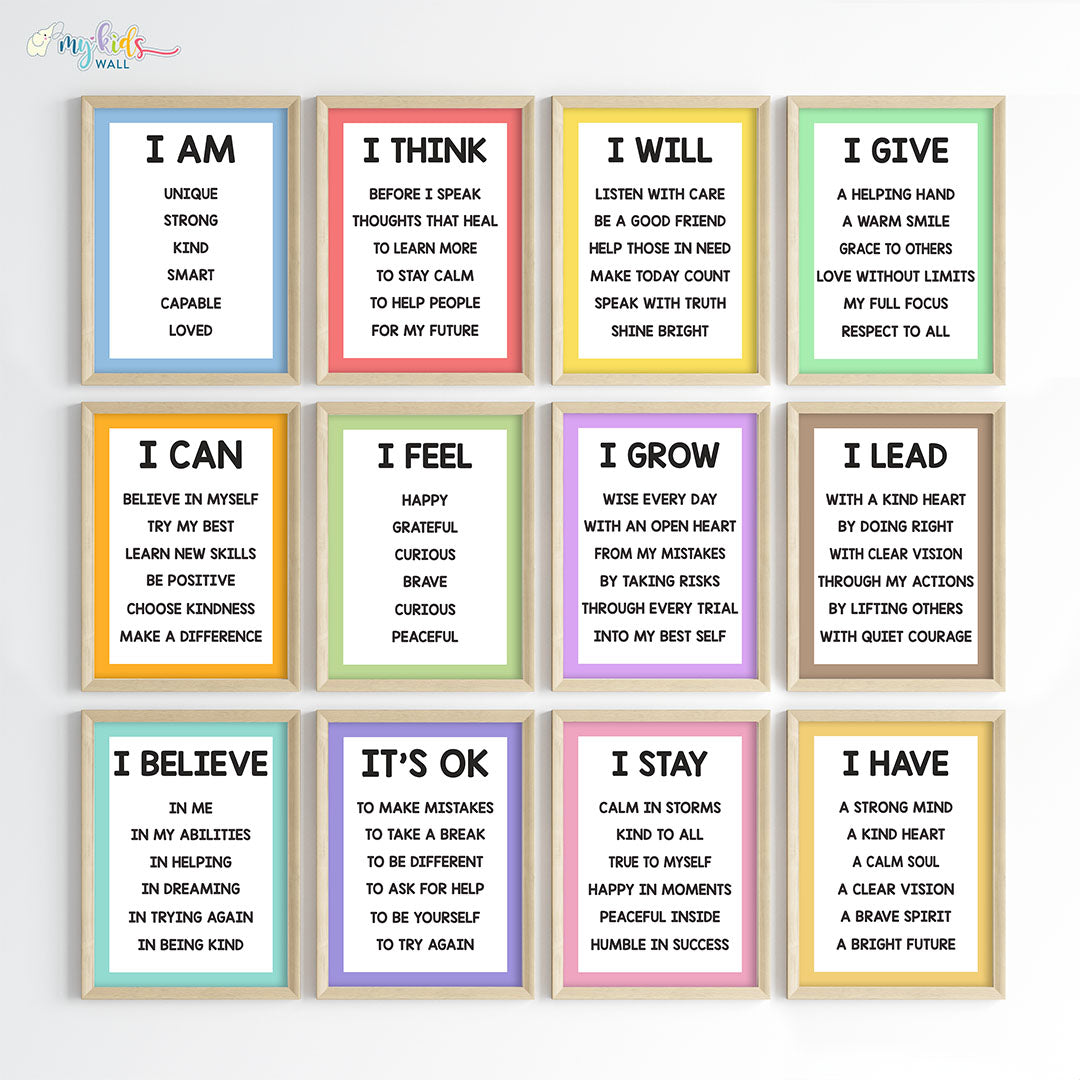 Empowering Affirmations Motivational Wall Art (Framed)