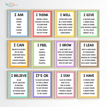 Empowering Affirmations Motivational Wall Art (Framed)