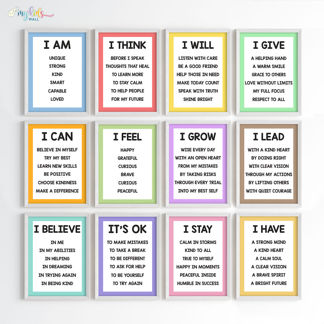 Empowering Affirmations Motivational Wall Art (Framed)