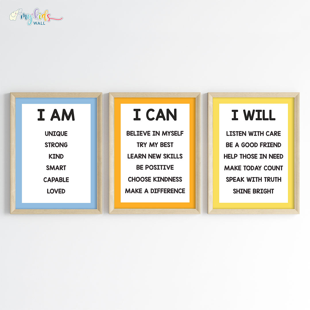 Empowering Affirmations Motivational Wall Art (Framed)