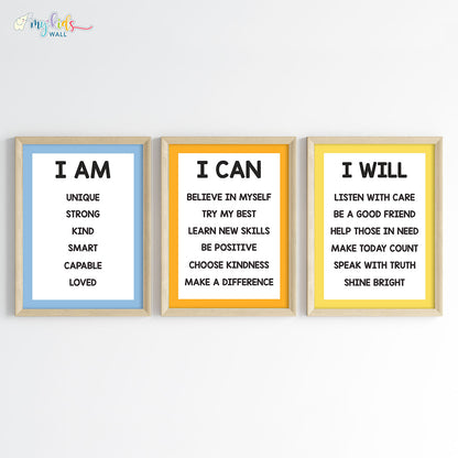 Empowering Affirmations Motivational Wall Art (Framed)