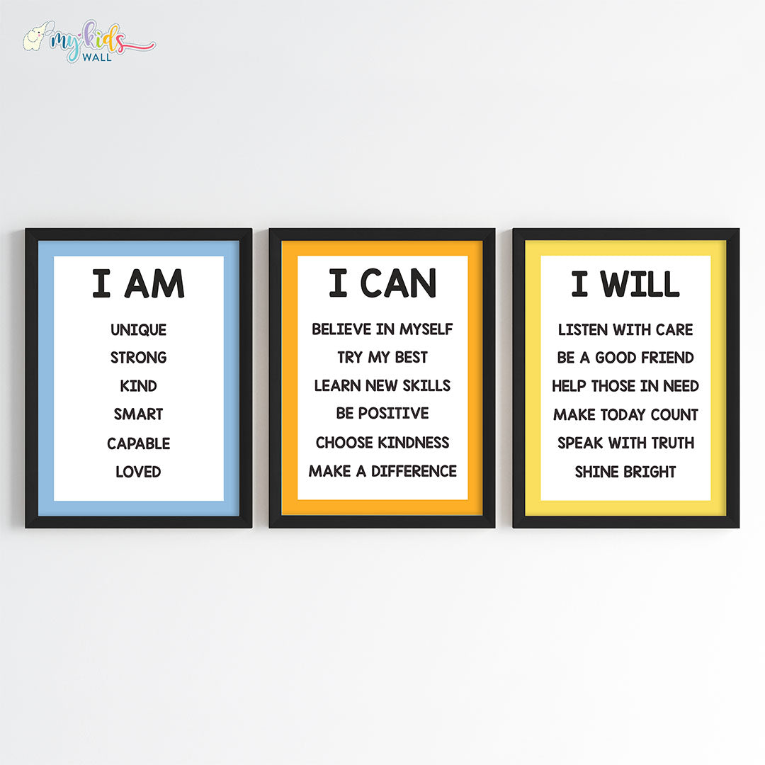 Empowering Affirmations Motivational Wall Art (Framed)