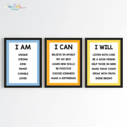 Empowering Affirmations Motivational Wall Art (Framed)