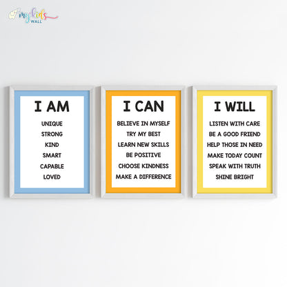 Empowering Affirmations Motivational Wall Art (Framed)