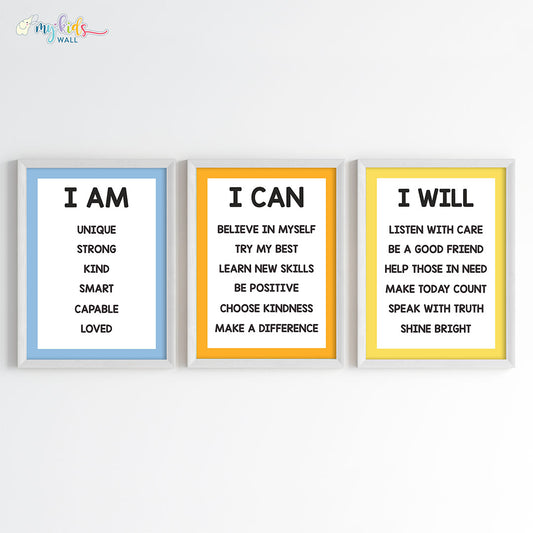 Empowering Affirmations Motivational Wall Art (Framed)