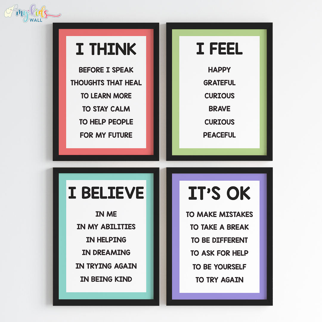 Empowering Affirmations Motivational Wall Art (Framed)