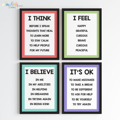 Empowering Affirmations Motivational Wall Art (Framed)