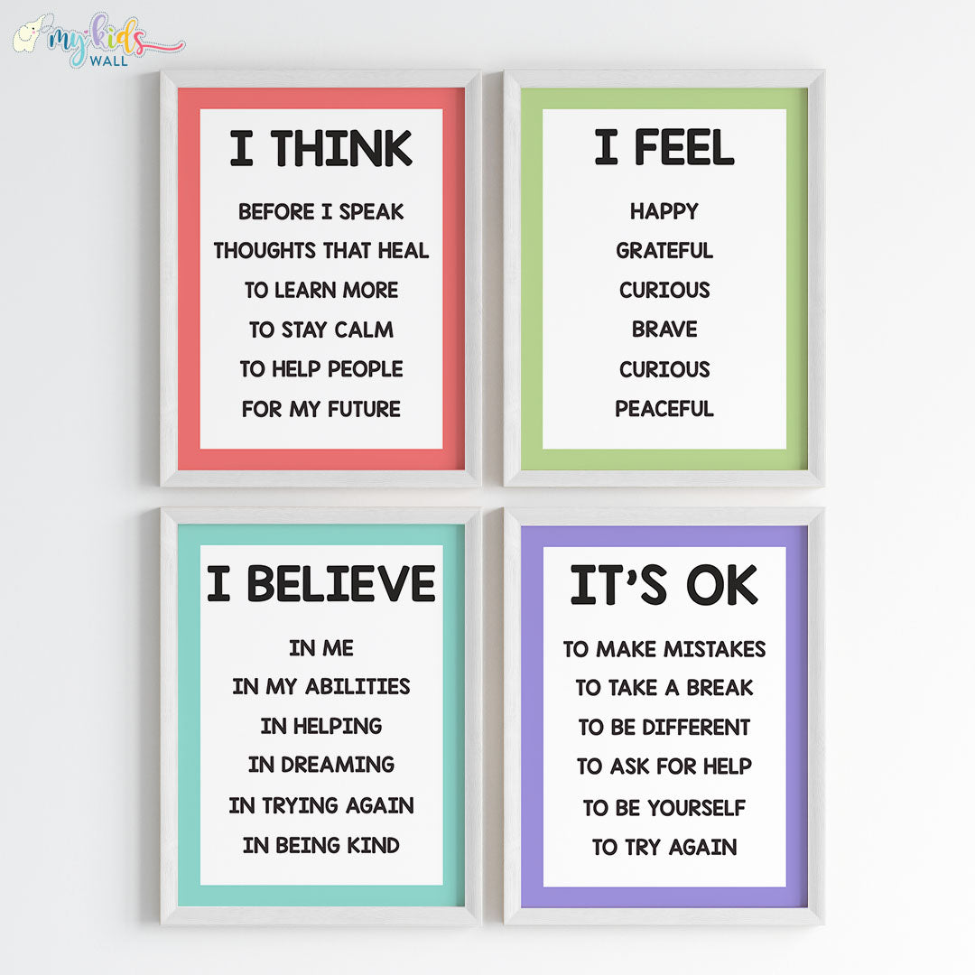 Empowering Affirmations Motivational Wall Art (Framed)