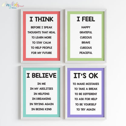Empowering Affirmations Motivational Wall Art (Framed)