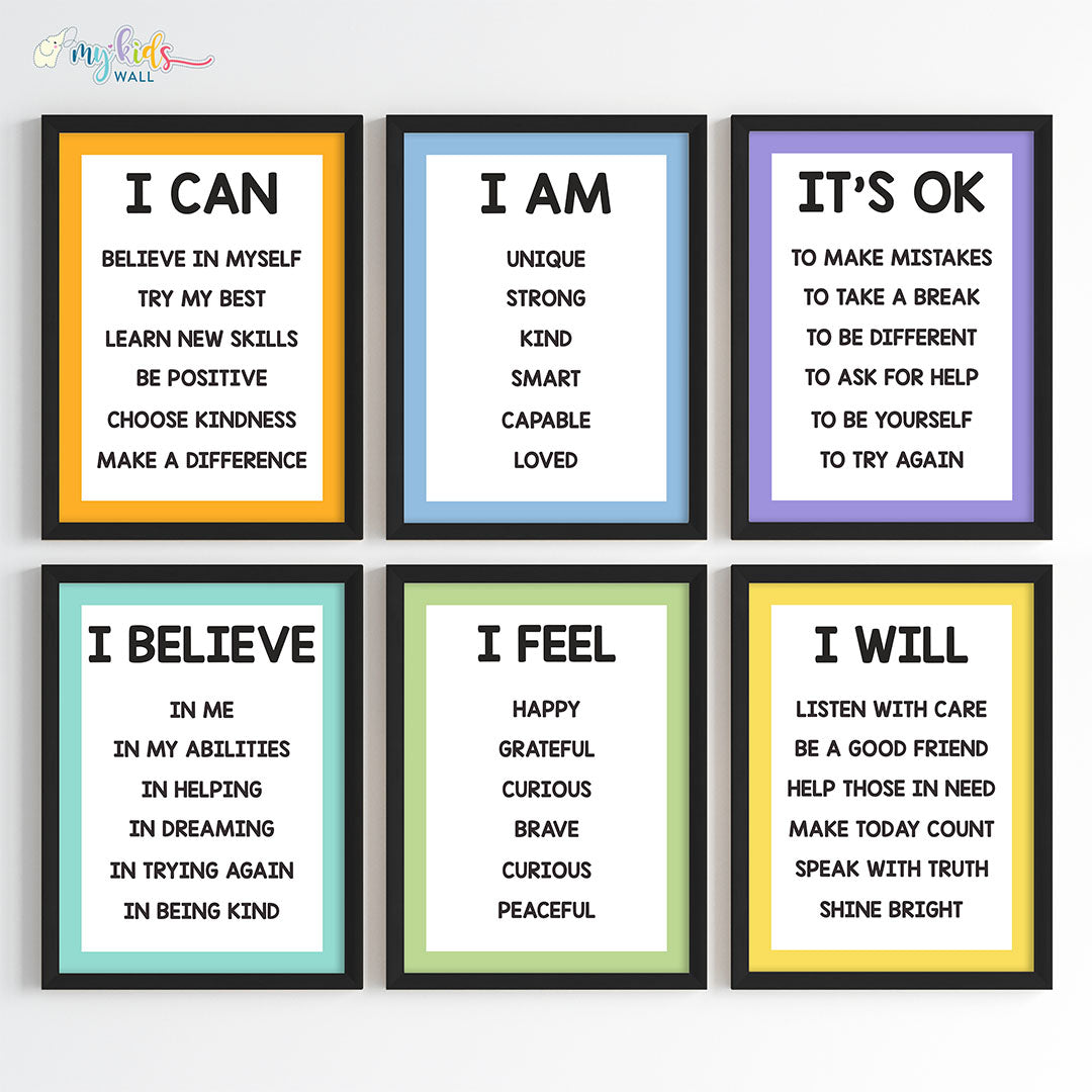Empowering Affirmations Motivational Wall Art (Framed)
