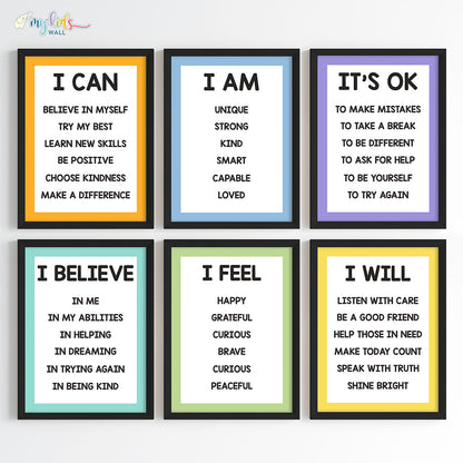 Empowering Affirmations Motivational Wall Art (Framed)