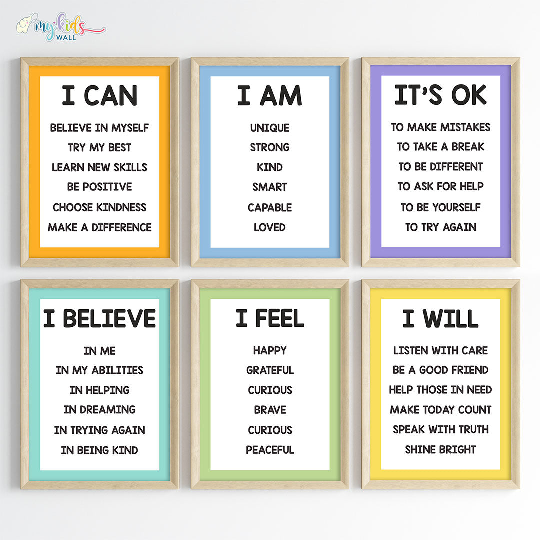Empowering Affirmations Motivational Wall Art (Framed)