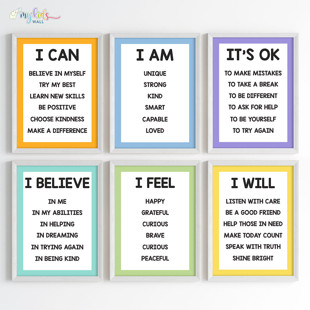 Empowering Affirmations Motivational Wall Art (Framed)