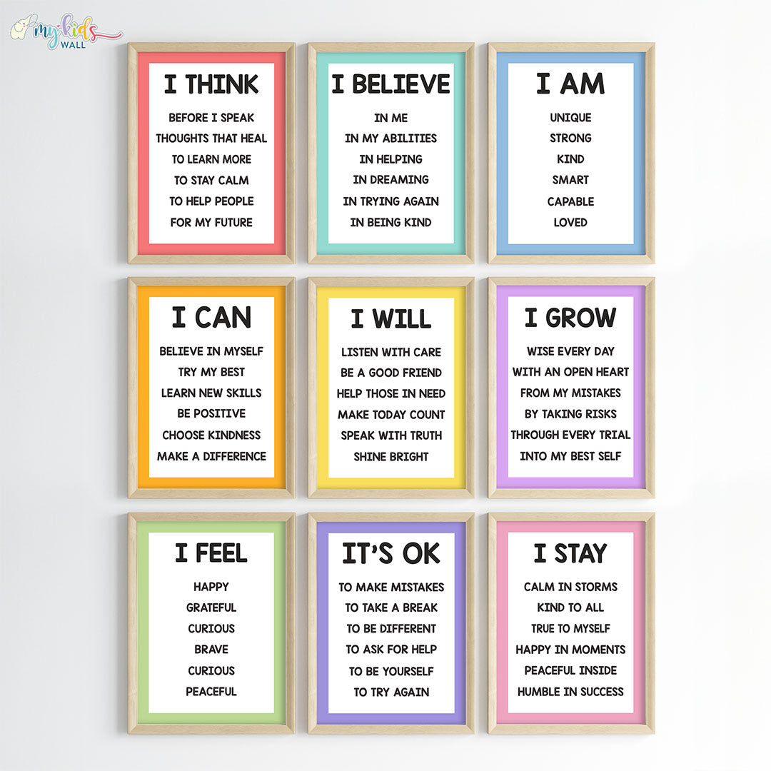 Empowering Affirmations Motivational Wall Art (Framed)