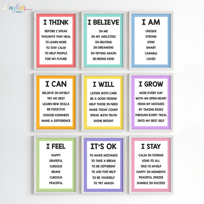 Empowering Affirmations Motivational Wall Art (Framed)