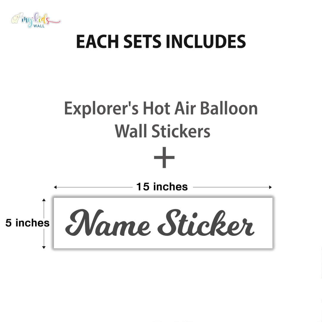 Explorer's Hot Air Balloon Wall Stickers