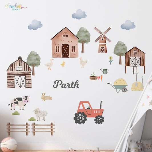 Farm Themed Personalized Wall Stickers