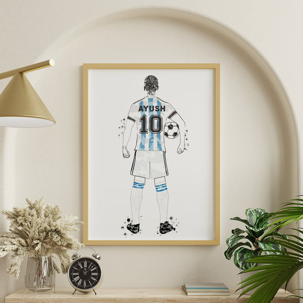 Load image into Gallery viewer, &#39;Football Player&#39; Personalized Wall Art (Framed)

