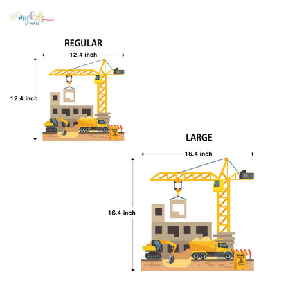 Fun Construction Themed Personalized Wall Stickers