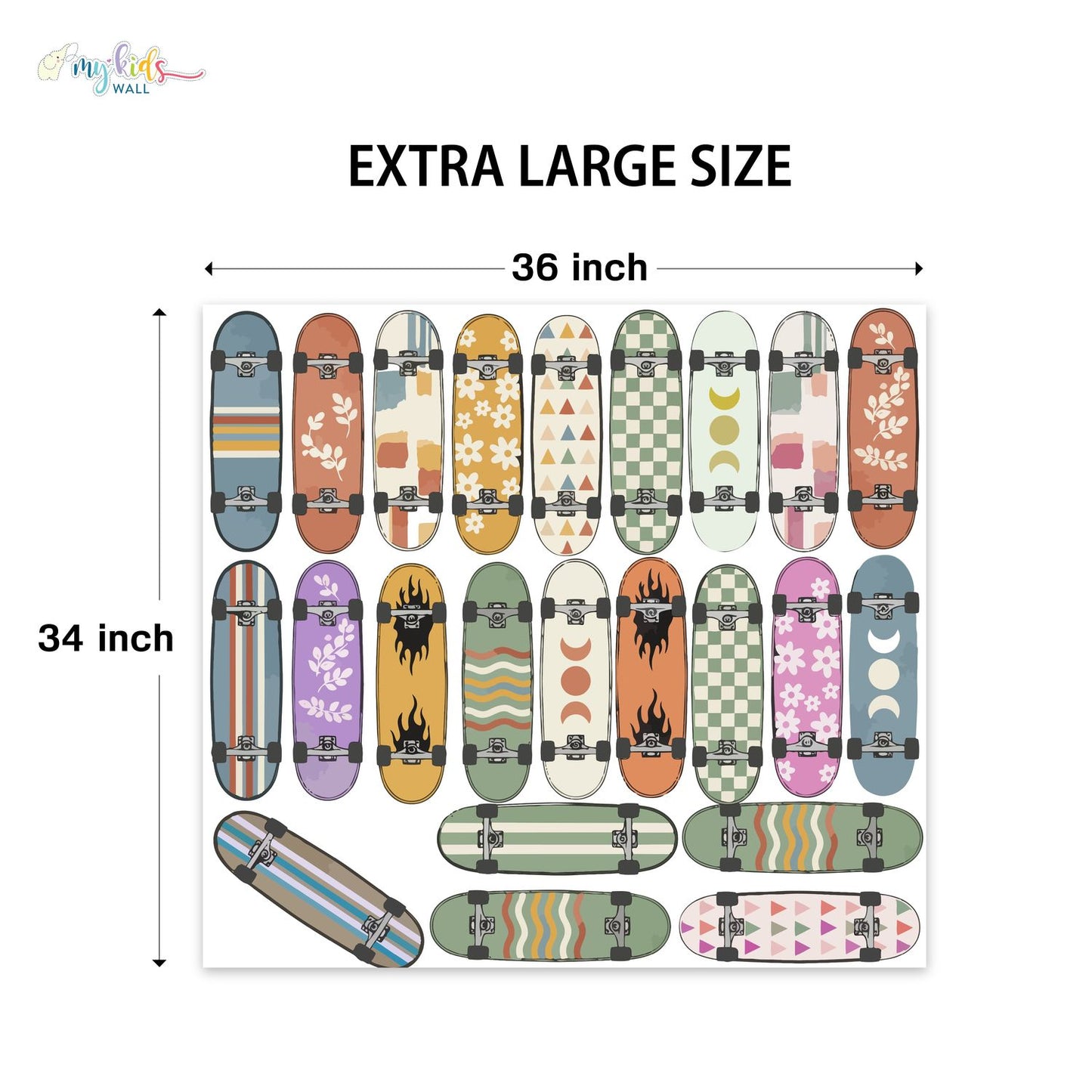 Fun Skateboard Personalized Wall Stickers